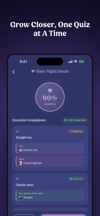 Quizzes — grow closer one quiz at a time